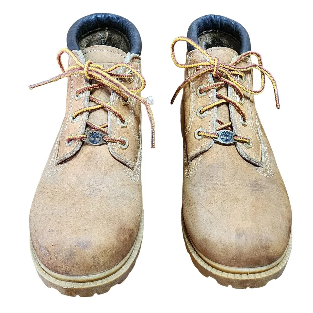 Timberland Boots Mens Size 7.5 Brown Leather 10348 Waterproof Ankle Work USA